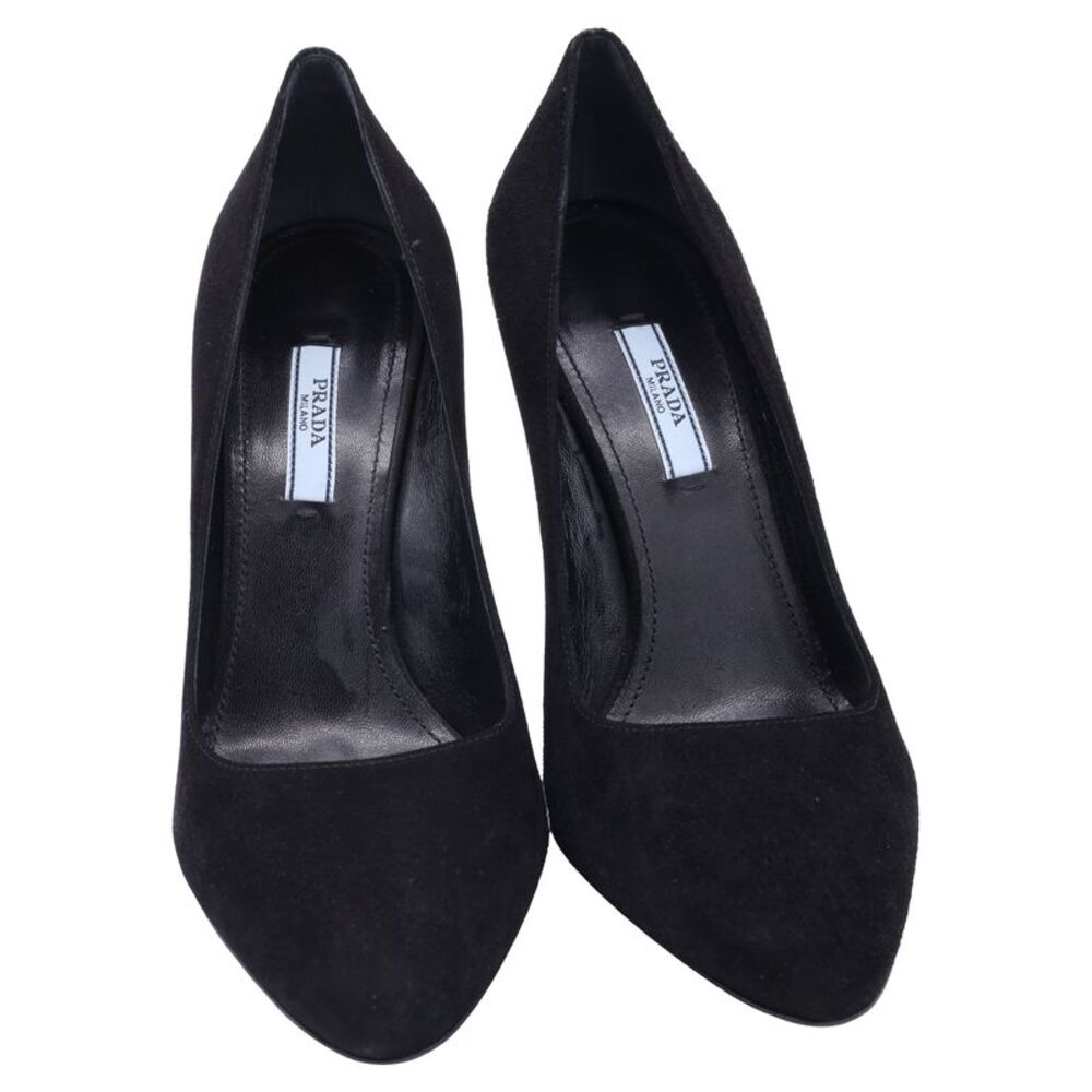 Prada High-Heel Pumps in Black Suede - Picture 2 of 12